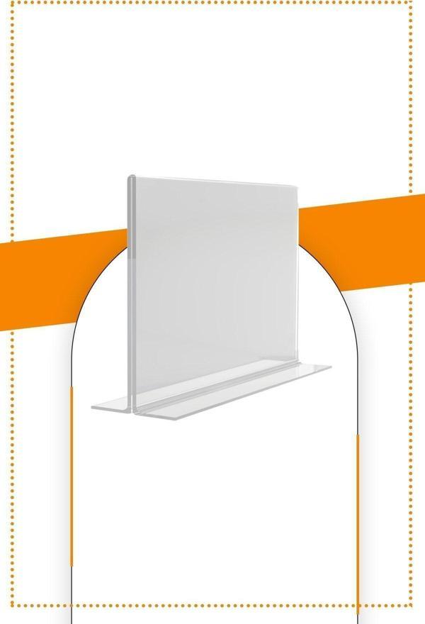 Etias Reklam A5 T Tipi Yatay Masa Üstü 20'Li Paket / 2.8 Mm Şeffaf Pleksi Föylük / Broşürlük - Image 1