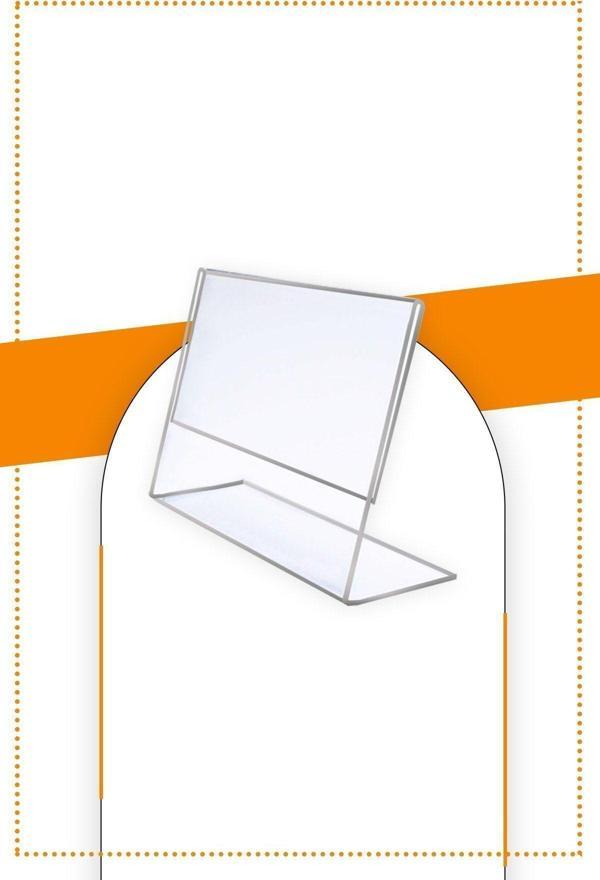 Etias Reklam A6 L Tipi Yatay Masa Üstü 50'Li Paket / 2.8 Mm Şeffaf Pleksi Föylük / Broşürlük - Image 1