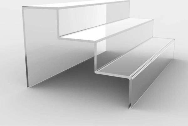 Bubistudios Pleksi Stand Pleksi Şeffaf Merdiven Sergileme Standı (3 Basamak En 35 Cm) Akrilik - Image 1