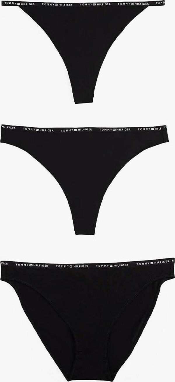 Tommy Hilfiger 3 PACK MULTI SHAPE BOTTOM Kadın siyah İç Çamaşırı UW0UW057560V2 - Image 1