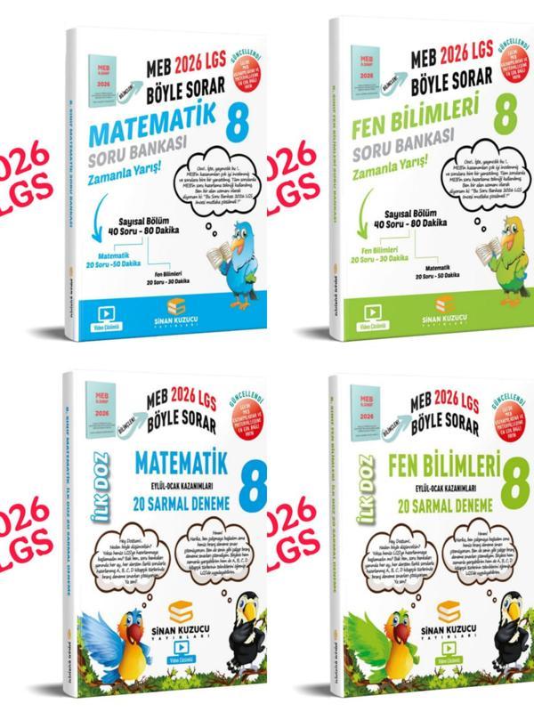 2026 LGS matematik-fen bilimleri soru bankası ve deneme 4'lü set - sinan kuzucu - Sinan Kuzucu Yayınları - Image 1