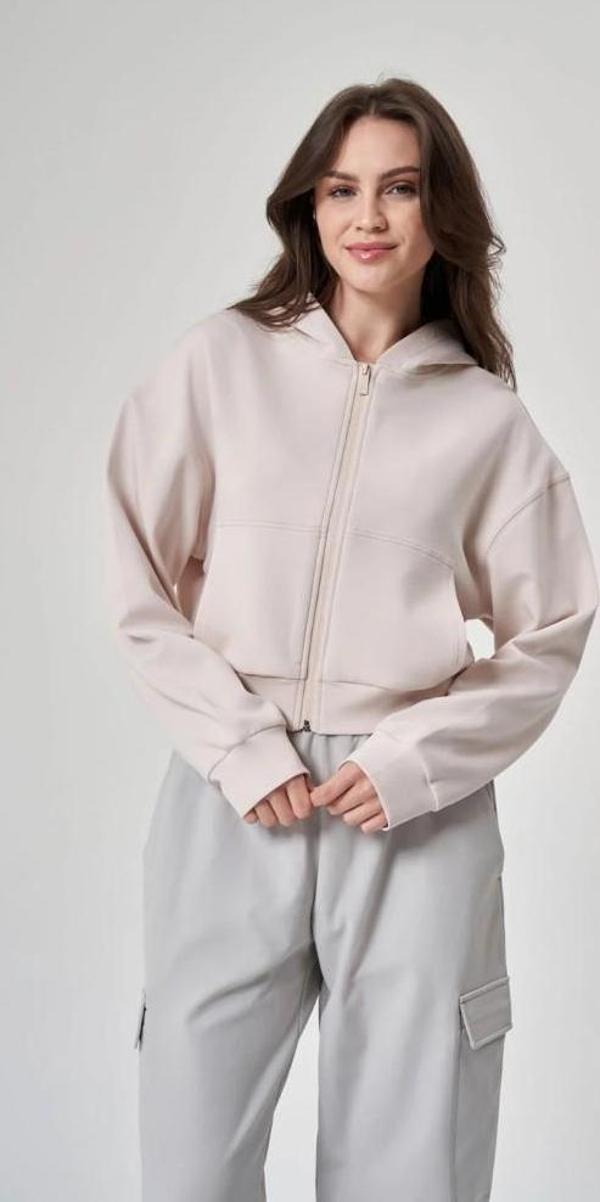 Exuma Kadın Fermuarlı Kum Rengi Sweatshirt 1529109-KUM - Image 1