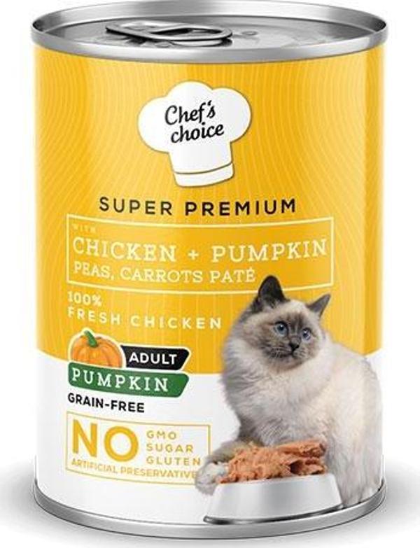 Chefs Choice Pumpkin Pate Chicken Tavuklu Balkabaklı Tahılsız Ezme Yetişkin Kedi Konservesi 24 Adet 400 Gr - Image 1