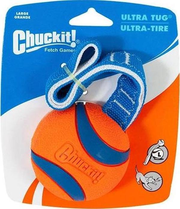 Chuckit! Ultra Duo Tug Dayanıklı Çekiştirme Köpek Oyun Topu Büyük Boy 7,6 Cm - Image 1