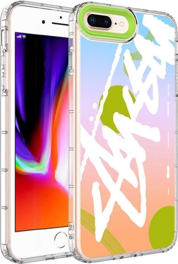Apple iPhone 7 Plus Kılıf Renkli Desenli Sert Silikon Korn Kılıf NO2 - Image 1