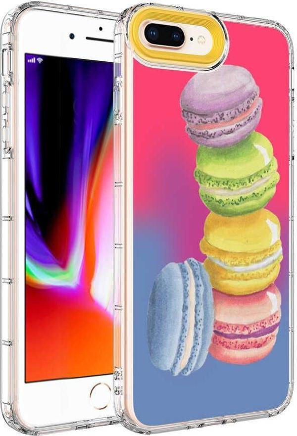iPhone 8 Plus Kılıf Renkli Desenli Sert Silikon Zore Korn Kılıf NO12 - Image 1