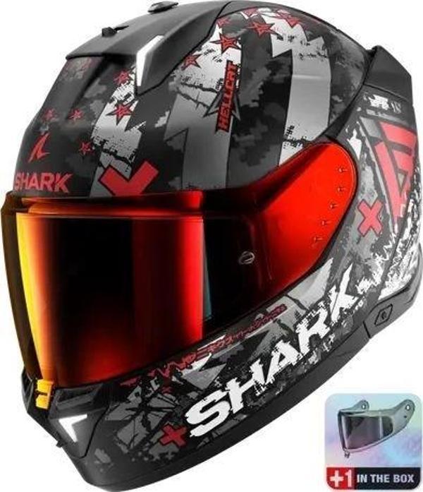 KASK SHARK SKWAL İ3 HELLCAT +RENKLİ CAM KIRMIZI - Image 1