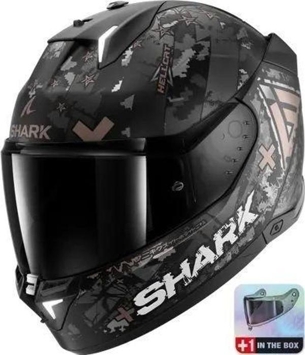 KASK SHARK SKWAL İ3 HELLCAT +RENKLİ CAM GOLD - Image 1