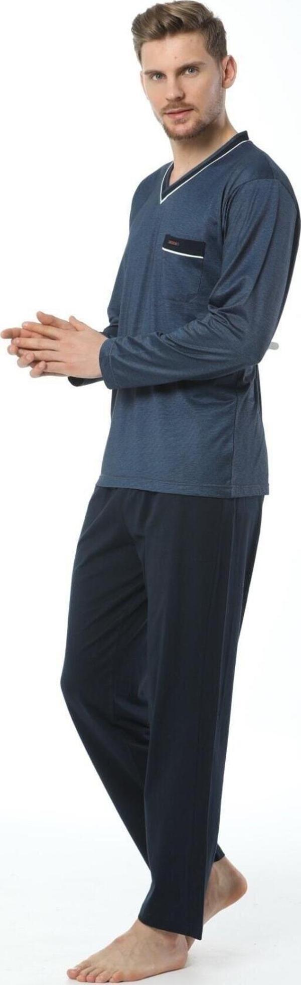 Kly 7105 Erkek V Yaka Pijama Takımı - Image 1
