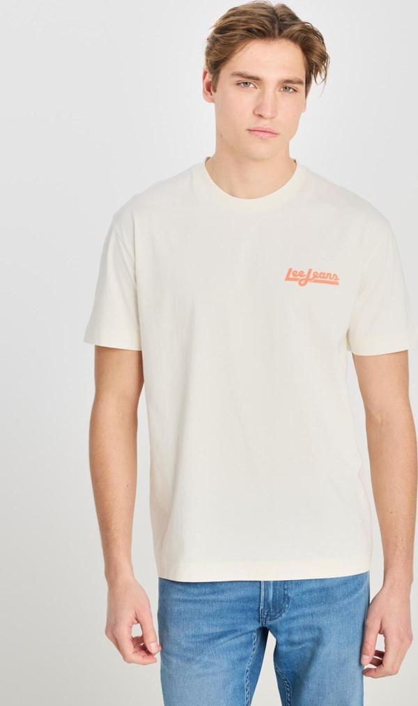 Lee Erkek Relaxed Fit %100 Pamuk Sırt Baskılı Bisiklet Yaka T-Shirt - LM828731543 - Image 1