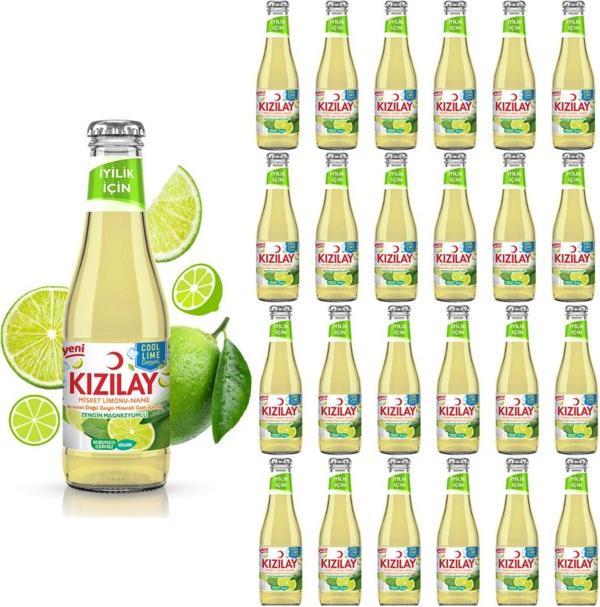 KIZILAY MADEN SUYU DOĞAL COOL LİME MİSKET LİMONU VE NANE AROMALI 200 ML X 24 ADET - Image 1