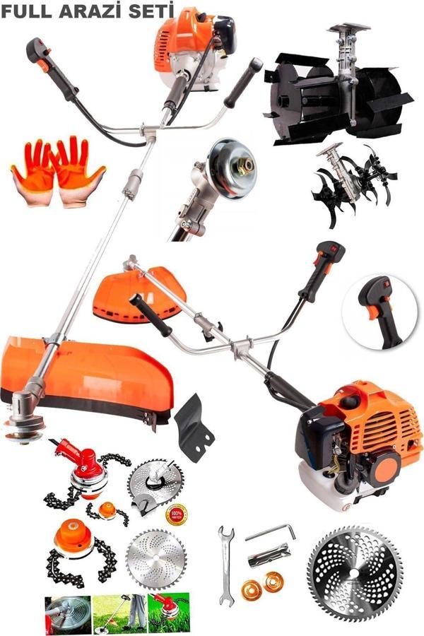 Staxx Power 20Hpx Yan Tipi Benzinli Motorlu Ot Çalı Tırpanı Çim Biçme Makinesi Tırpan Canavar Kafa + 2 Çapa Set - Image 1