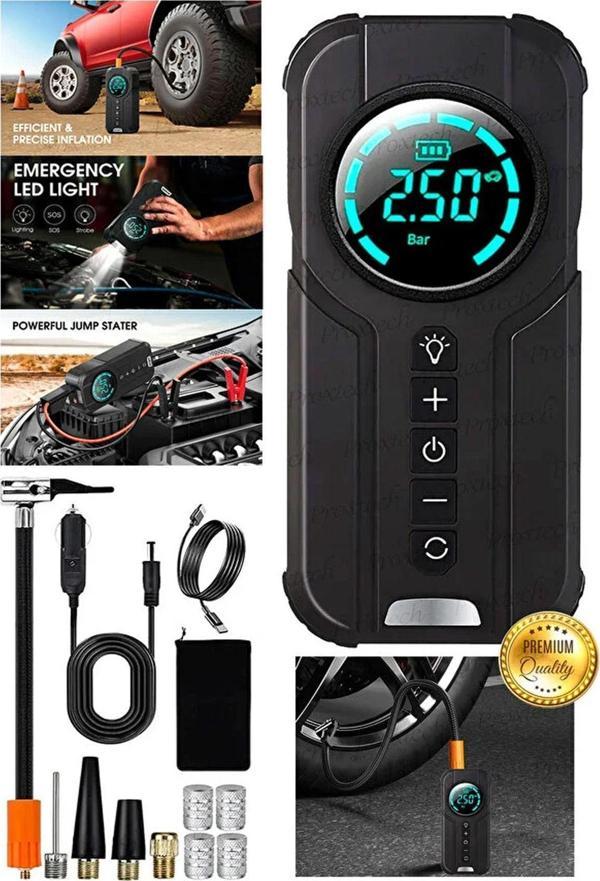 Staxx Power Akü Şarj Cihazı Özellikli Kablosuz 150 Psi Oto Kompresör Araç Lastik Şişirici Dijital Hava Pompası - Image 1