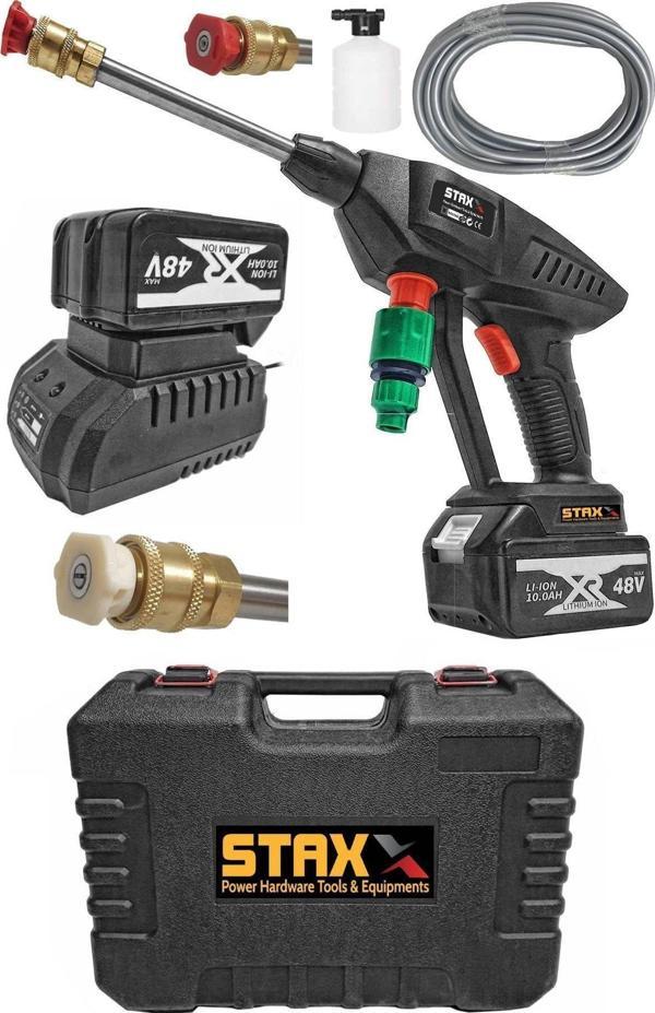 Staxx Power 48V 10Ah Şarjlı Oto Yıkama Makinesi 50 Bar Akülü Basınçlı Oto Yıkama - Image 1