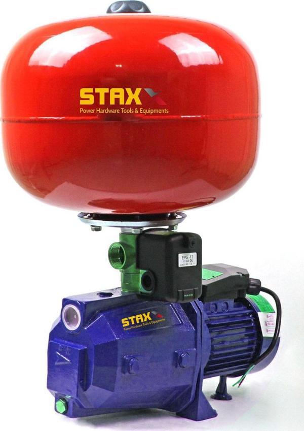 Staxx Power Bakır Sargı Qpj100 24Lt Tanklı Santrifüj Otomatik Hidrofor 4 Daire Paket Hidrofor Pompa Seti 1 Hp - Image 1