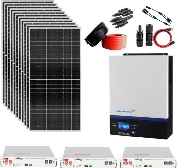 Güneş Enerjisi Solar Paketi 5kva İnverter 550 watt Güneş Paneli 48V 50 Amper Lityum Akü - Image 1