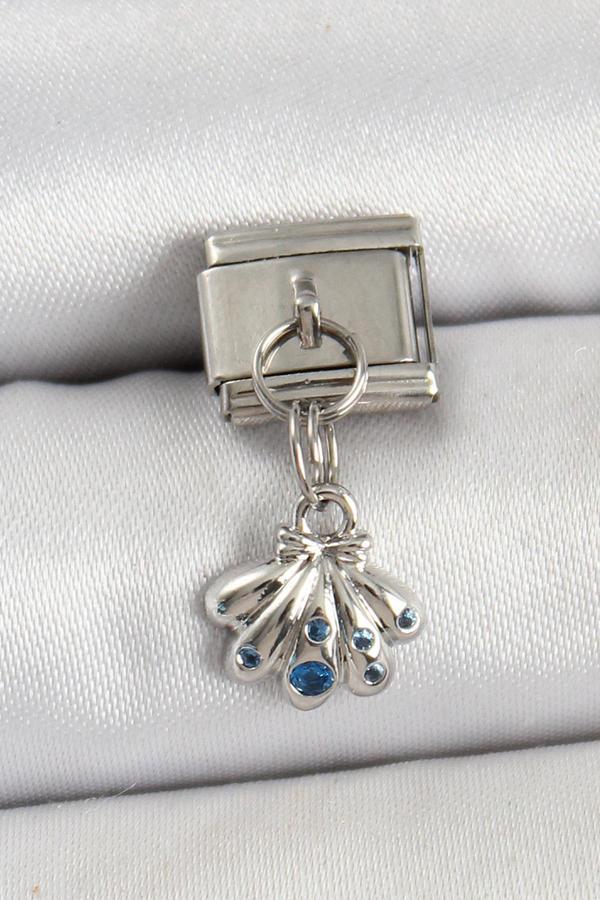 316L Çelik Sallantılı Fiyonklu Buket Model Gümüş Renk Nomination Charm - Image 1