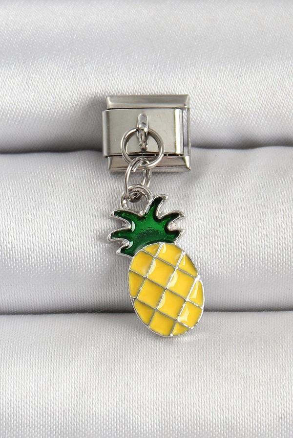 316L Çelik Gümüş Renk Ananas Model Nomination Charm - Image 1