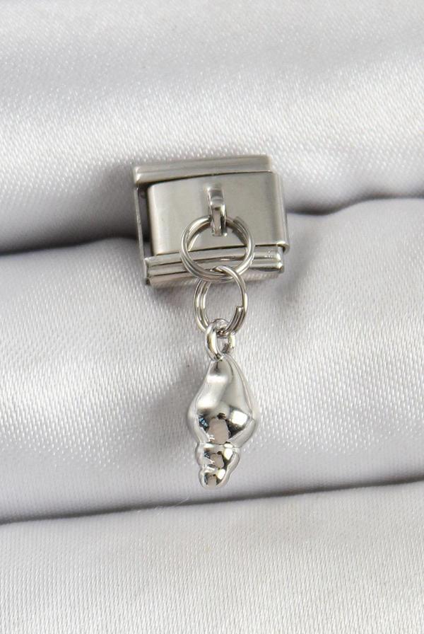 316L Çelik Sallantılı Deniz Kabuğu Model Gümüş Renk Nomination Charm - Image 1