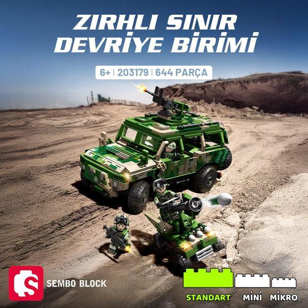 Sembo Block Zırhlı Sınır Devriye Birimi Yapı Bloğu Seti 644 Parça - Image 1