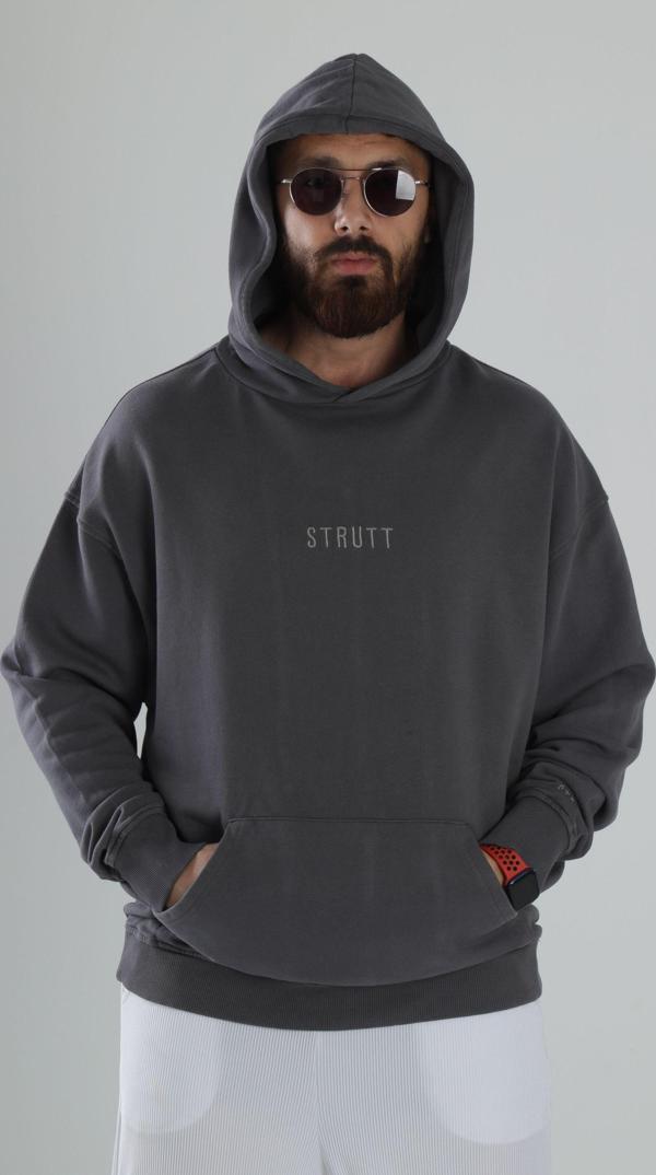 Oversize Füme Hoodie - Image 1