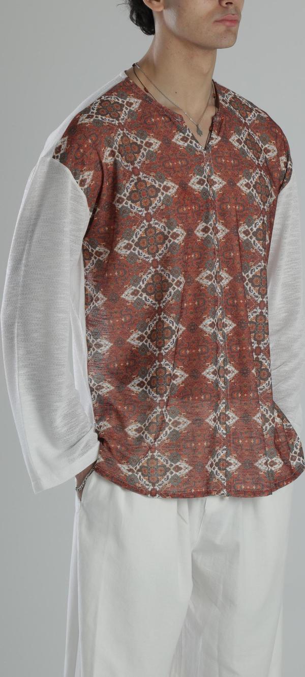 Etnik Desenli Yazlık Sweat - Image 1