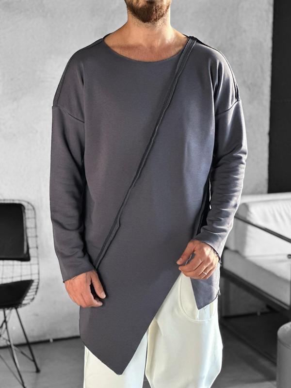 Asimetrik Gri Sweat - Image 1