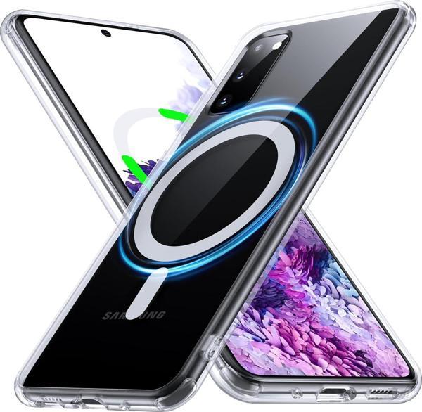 Samsung Galaxy S20 Ultra Uyumlu Köşe Korumalı Darbe Emici Sert Sararmaz Şeffaf Magsafe Kılıf - Image 1