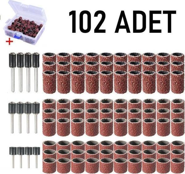 Valkyrie 102 Adet Kutulu Freze Ucu Zımparası Tırnak Makinesi Gravür Matkap Uyumlu Törpü Kalıcı Oje Manikür Pedikür Seti - Image 1