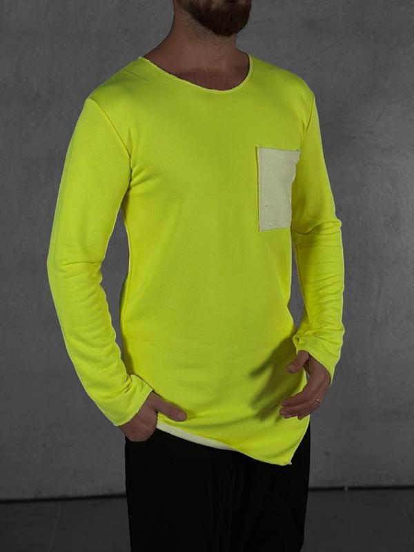 Cep Detaylı Yeşil Asimetrik Sweat - Image 1