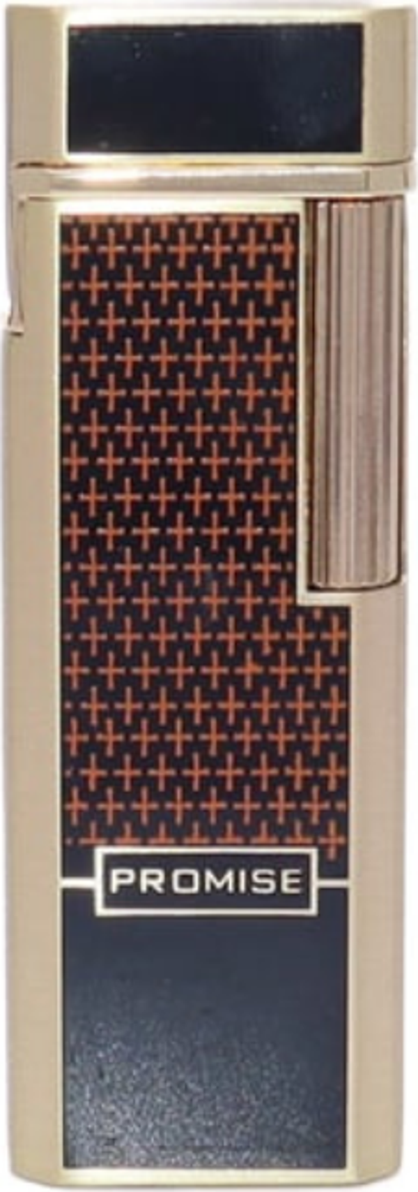 Promise Twiggy Siyah Gold İşlemeli Metal Soft Flame Çakmak - Image 1