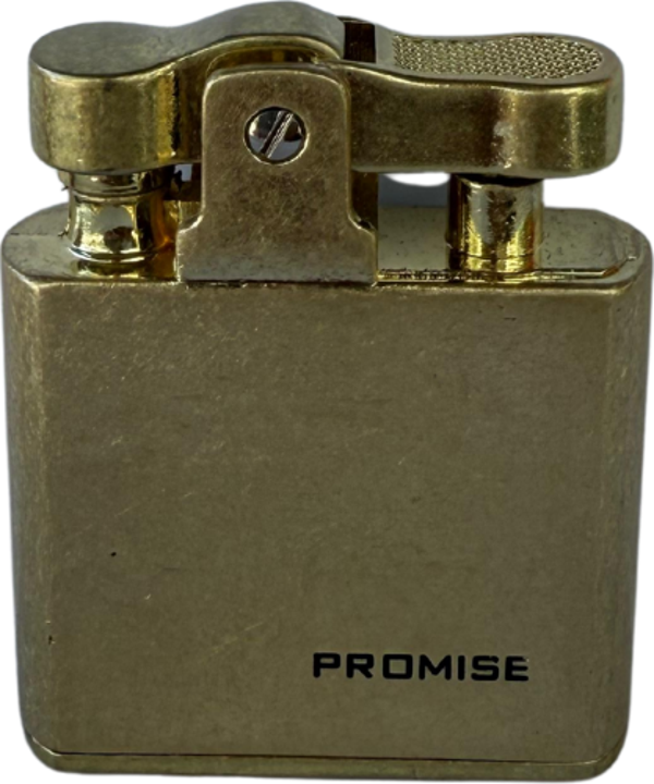 Promise Fırçalı Gold Tek Alevli Benzinli Çakmak - Image 1