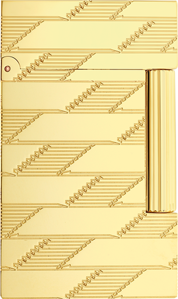 S.T. Dupont Line 2 Cling 1872 Monogram Gold Puro Çakmağı 16178 - Image 1