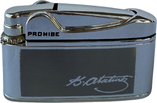 Promise Soft Flame Gümüş Atatürk İmzalı Metal Çakmak - Image 1