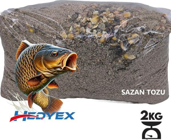 Hedyex 2Kg Sazan Tozu Yüksek Proteinli Özel Katkılı Sazan Alabalık Avı Toz Yem - Image 1