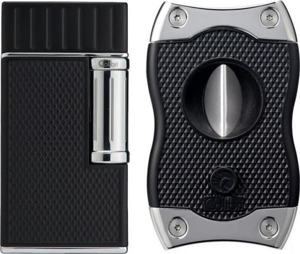 Colibri Julius Çakmak & SV-Cut Krom-Siyah Premium Puro Seti - Image 1