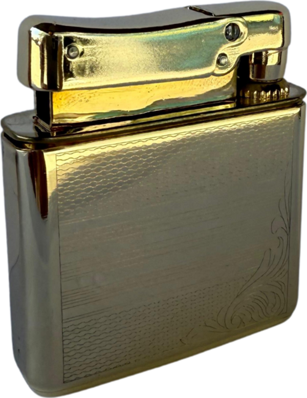 Promise Tek Alevli Gold Çizgili Metal Benzinli Çakmak - Image 1