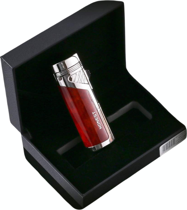 Promise 4 Torch Pürmüz Bordo Gümüş Dahili Delicili Metal Puro Çakmağı - Image 1