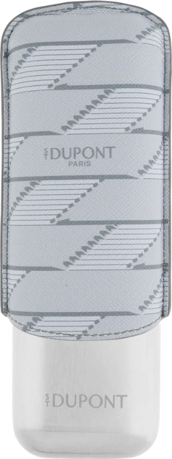 S.T. Dupont Coated Canvas Monogram Parlak Gri İkili Deri Puro Kılıfı 183480 - Image 1