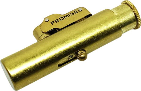 Promise Fırçalı Gold Yandan Basmalı Tek Alevli Benzinli Çakmak - Image 1
