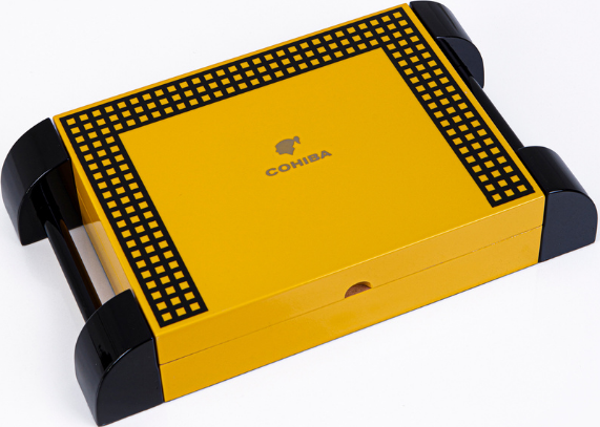 Cohiba Sarı Nokta Desenli Sedir Humidor Puro Kutusu - Image 1