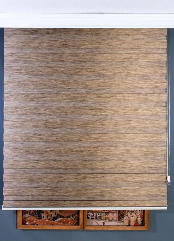 Maral Home Kahverengi Bambu Stor Zebra Perde - Image 1