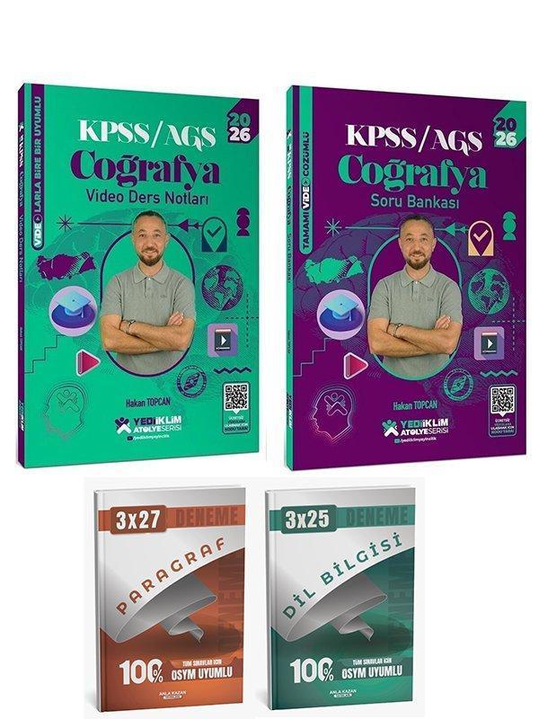Yediiklim 2026 KPSS Coğrafya Atölye Video Ders Notları + Soru Bankası 2 li Set - Hakan Topcan Yediiklim Yayınları - Yediiklim Yayınları - Image 1