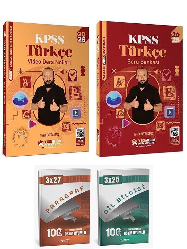Yediiklim 2026 KPSS Türkçe Atölye Video Ders Notları + Soru Bankası 2 li Set - Yusuf Bayraktar Yediiklim Yayınları - Yediiklim Yayınları - Image 1