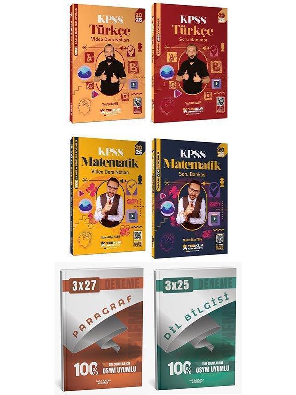 Yediiklim 2026 KPSS Türkçe + Matematik Atölye Video Ders Notları + Soru Bankası 4 lü Set Yediiklim Yayınları - Yediiklim Yayınları - Image 1