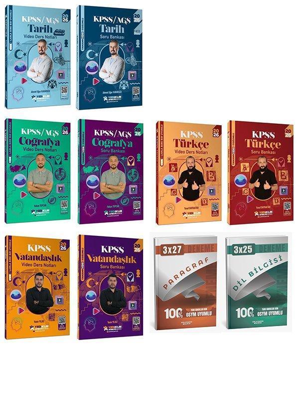 Yediiklim 2026 KPSS Türkçe + Tarih + Coğrafya + Vatandaşlık Atölye Video Ders Notları + Soru Bankası 8 li Set Yediiklim  - Yediiklim Yayınları - Image 1