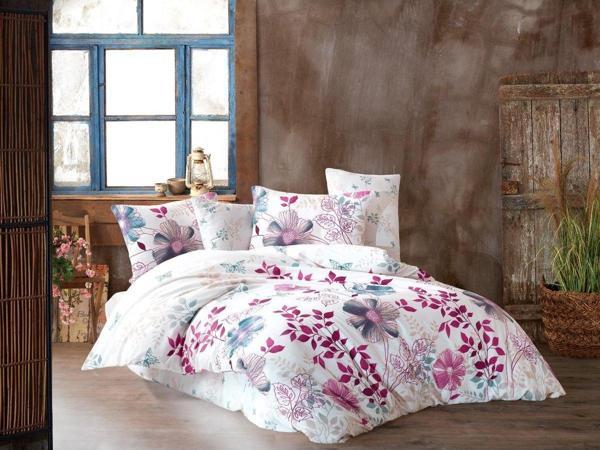 Maral Home Çiçek Desenli Çift Kişilik Nevresim Takımı - Image 1