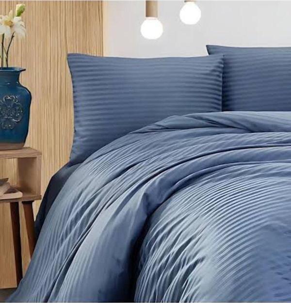 Maral Home Lacivert Çift Kişilik Saten Nevresim Takım - Image 1