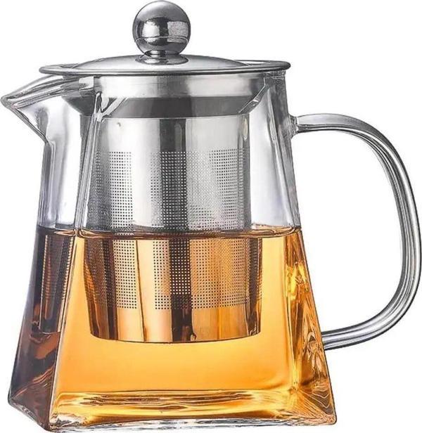 Tomurcukhome Süzgeçli Cam Demlik Isıya Dayanıklı 950 Ml - Image 1