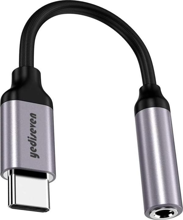 Yediseven Type C To Aux 3.5mm Jack Kulaklık Dönüştürücü Type-C Telefon Tablet Uyumlu Adaptör - Image 1